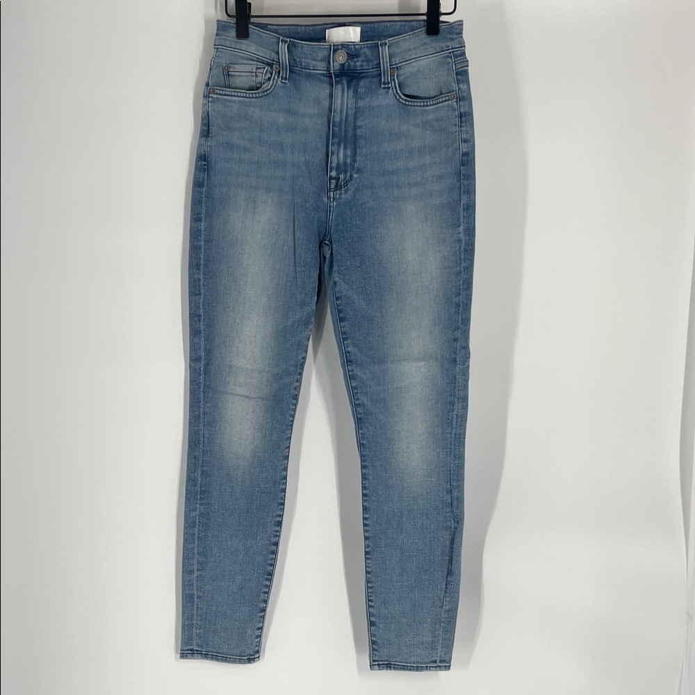 7 For All Mankind Blue High Rise Ankle Skinny Pants Jeans Size 27 Gently Used